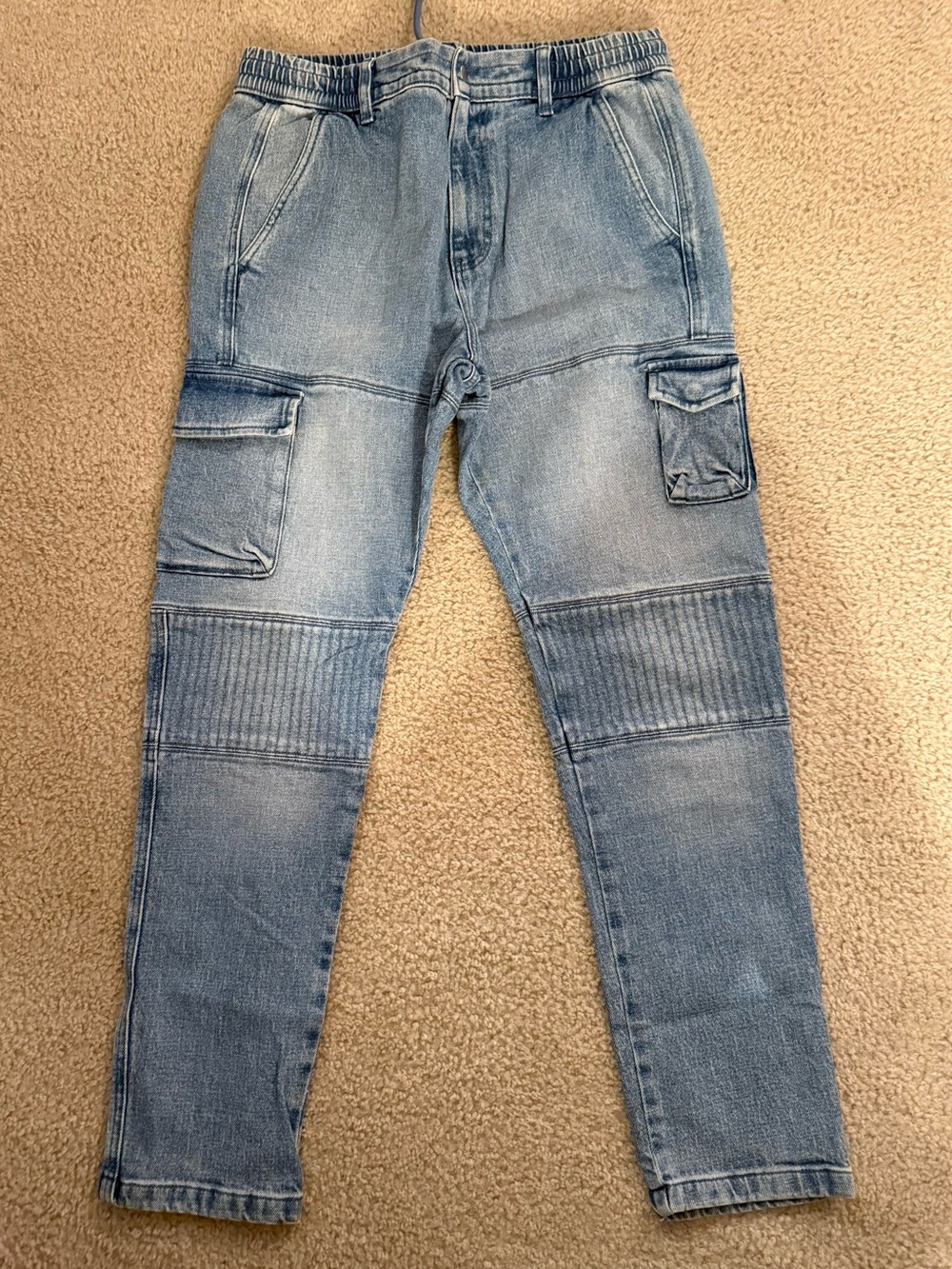 Pacsun Light Blue Men's Cargo-Style Denim Jeans